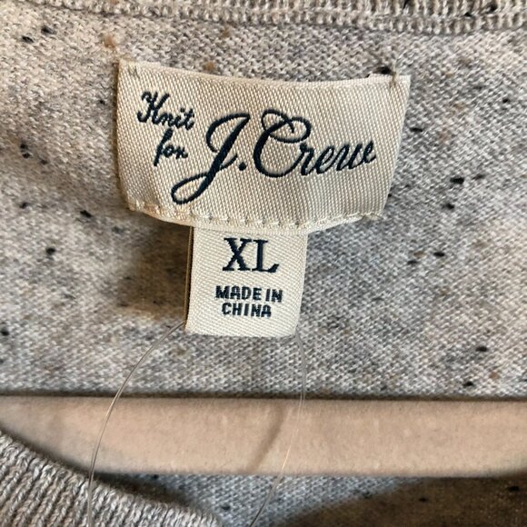 Knit for J. Crew Hanley Sweater Size Mens XL Silk Cotton Blend Light Grey - Picture 3 of 16